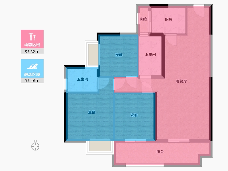 湖南省-郴州市-大汉时代广场-90.00-户型库-动静分区