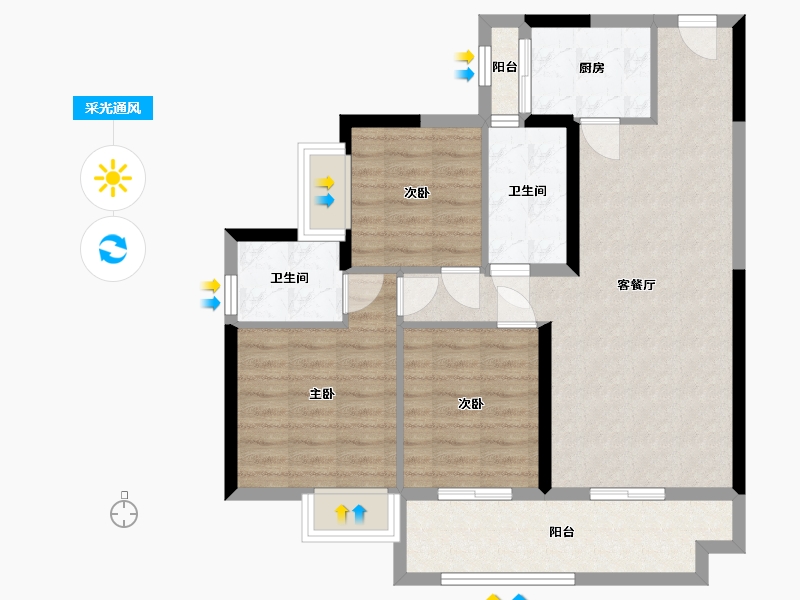 湖南省-郴州市-大汉时代广场-90.00-户型库-采光通风