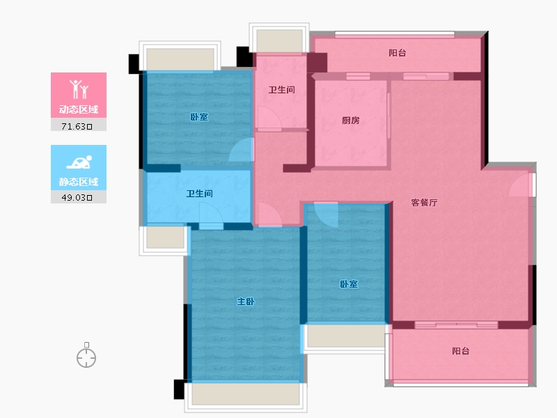 湖南省-衡阳市-合兴·新城-119.00-户型库-动静分区