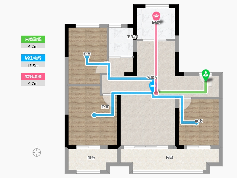 河北省-衡水市-​饶阳翡翠时光-88.00-户型库-动静线