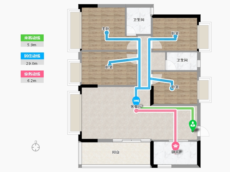 广东省-梅州市-东润华庭-99.15-户型库-动静线