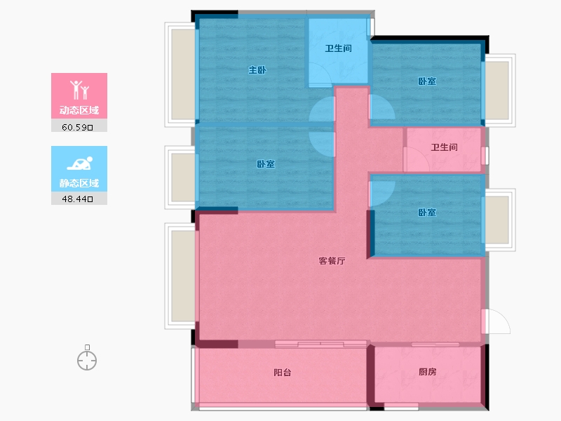 广东省-梅州市-东润华庭-99.15-户型库-动静分区