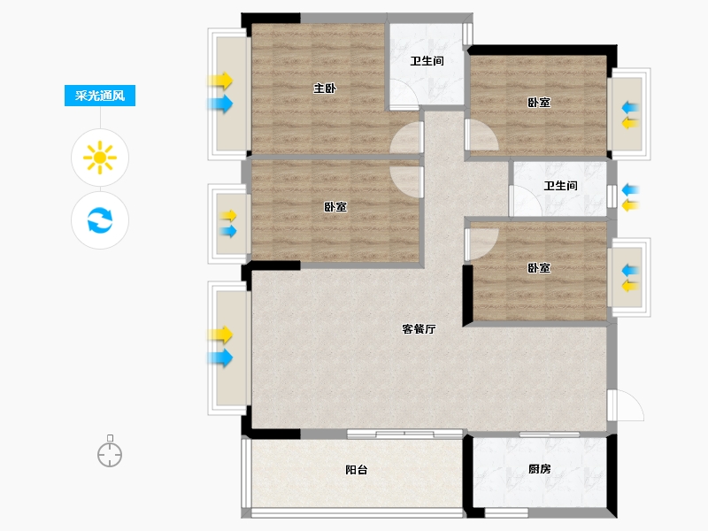 广东省-梅州市-东润华庭-99.15-户型库-采光通风