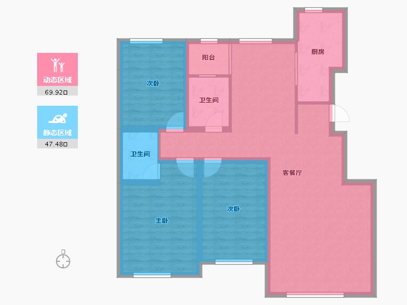 吉林省-松原市-哈达吉地-105.34-户型库-动静分区