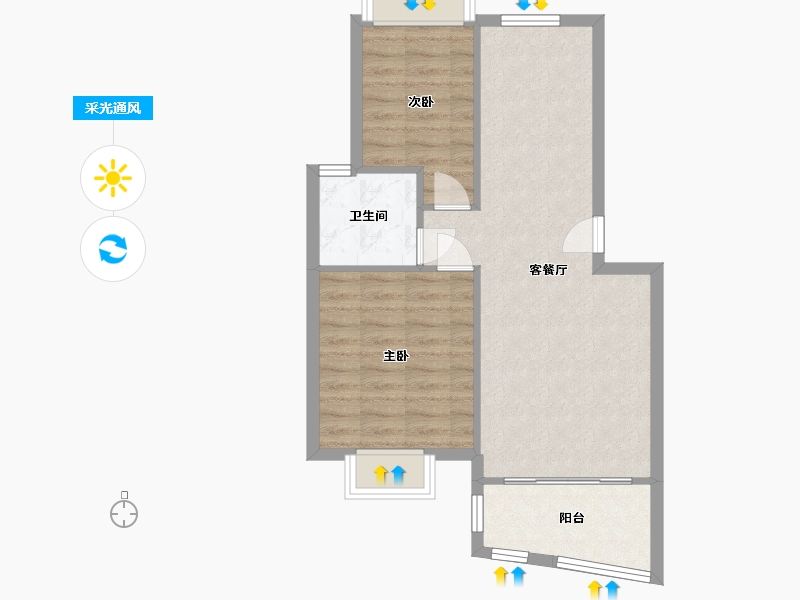 湖北省-武汉市-长城嘉苑-53.00-户型库-采光通风