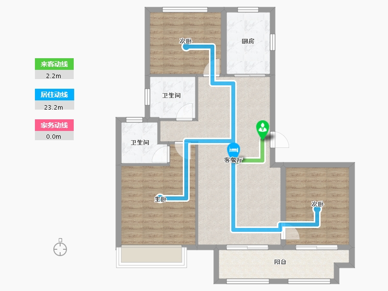 河北省-廊坊市-壹泰·金都府-91.70-户型库-动静线