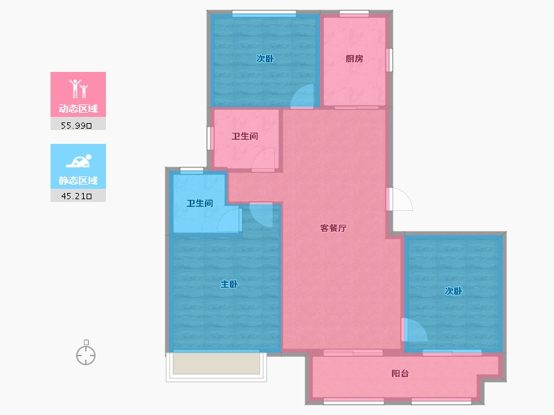 河北省-廊坊市-壹泰·金都府-91.70-户型库-动静分区