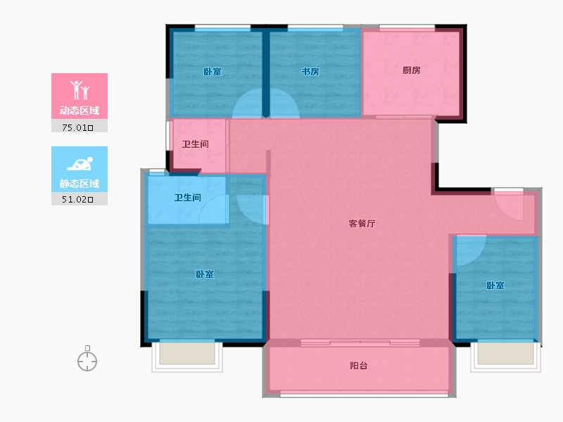 河北省-衡水市-​饶阳翡翠时光-115.01-户型库-动静分区