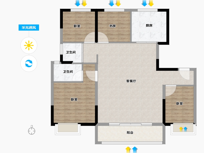 河北省-衡水市-​饶阳翡翠时光-115.01-户型库-采光通风