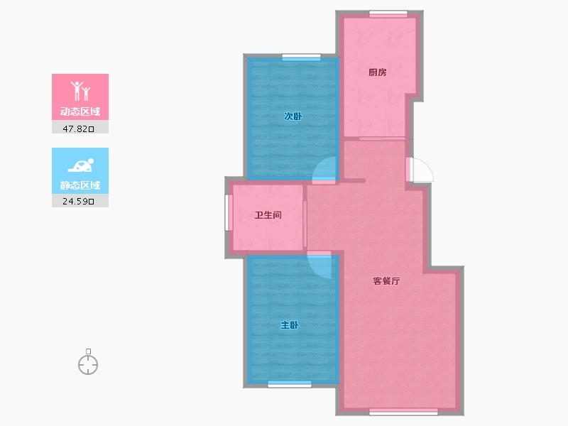 吉林省-松原市-哈达吉地-64.57-户型库-动静分区