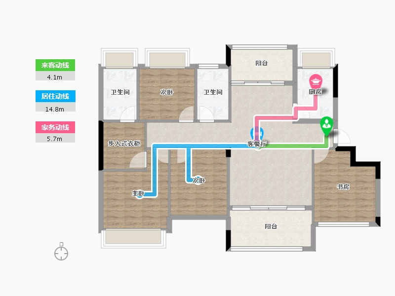 湖南省-常德市-金侨·芳华府-113.00-户型库-动静线