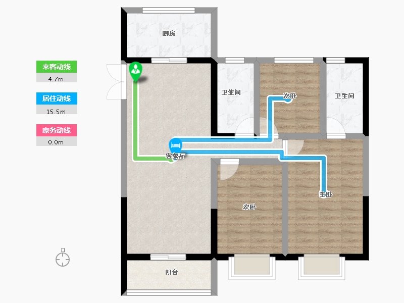 山西省-长治市-锦福苑-86.96-户型库-动静线