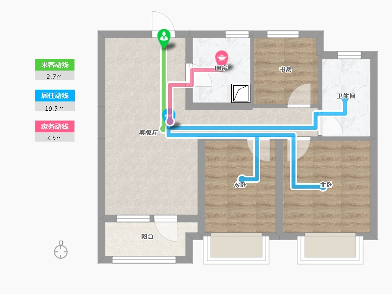 河北省-廊坊市-永清融创城-56.52-户型库-动静线