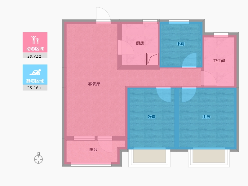 河北省-廊坊市-永清融创城-56.52-户型库-动静分区