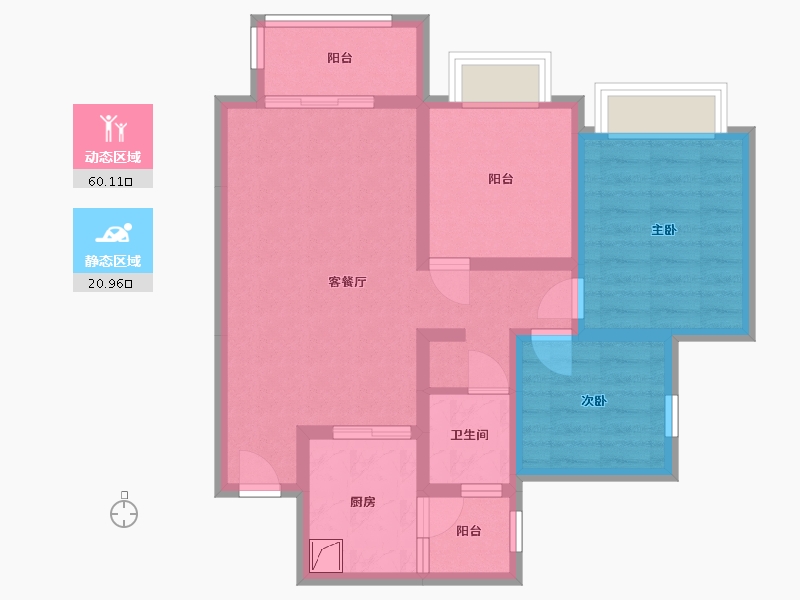 四川省-成都市-华润凤凰城-三期-76.00-户型库-动静分区