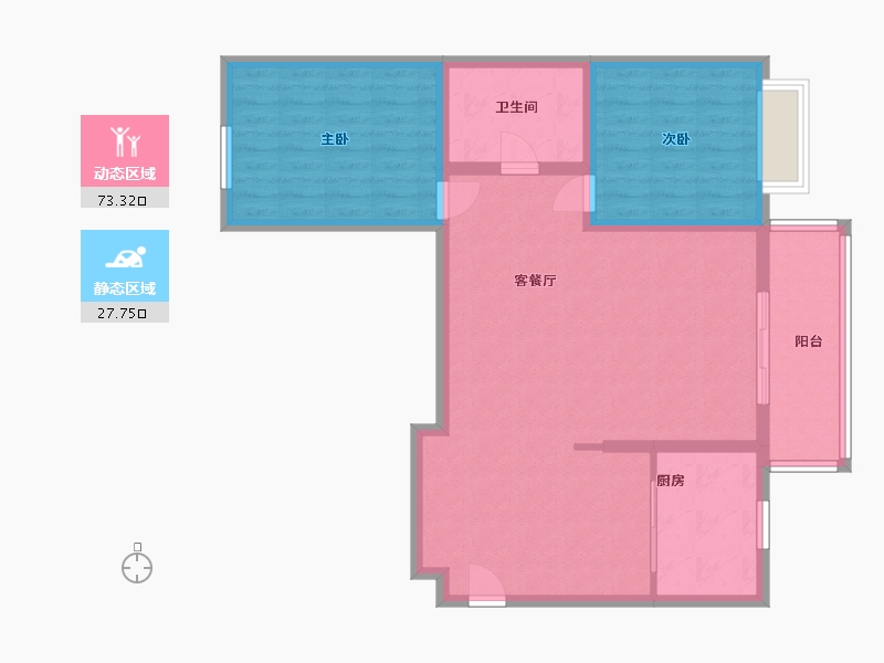 云南省-昆明市-保利天际-91.00-户型库-动静分区