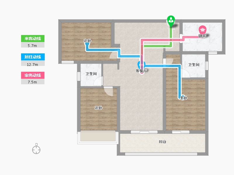 河南省-安阳市-滑县泰和府小区-96.40-户型库-动静线