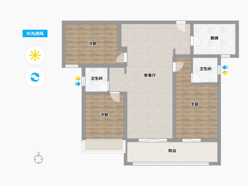 河南省-安阳市-滑县泰和府小区-96.40-户型库-采光通风