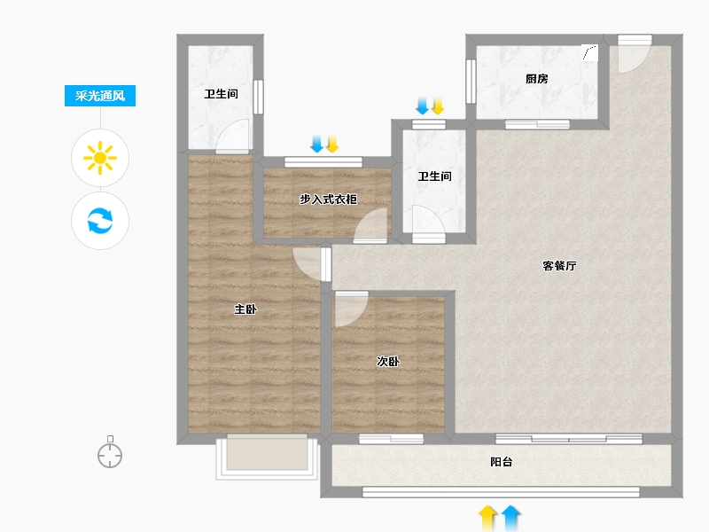 湖南省-永州市-永州碧桂园·翘楚棠-92.01-户型库-采光通风