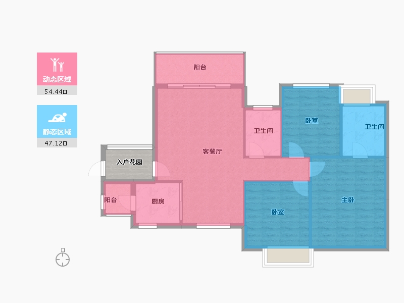 海南省-海口市-星华海岸城-97.05-户型库-动静分区