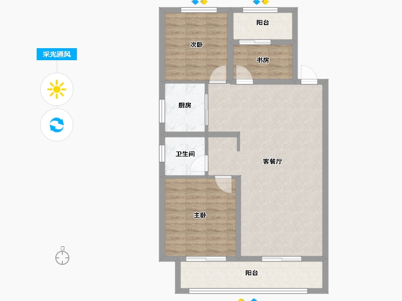 河北省-廊坊市-壹泰·金都府-84.41-户型库-采光通风