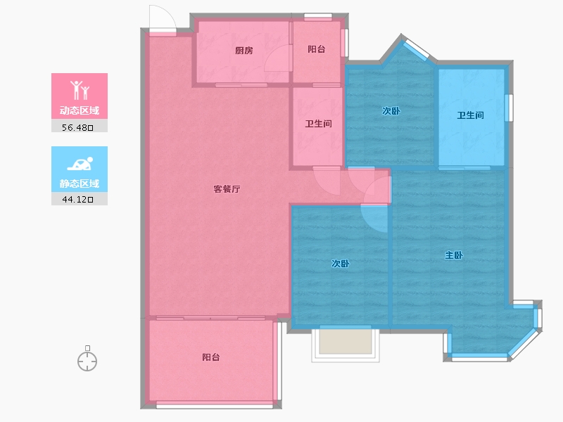 广东省-广州市-美林海岸花园-92.00-户型库-动静分区