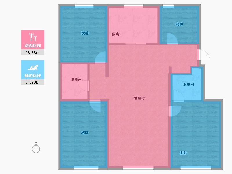 吉林省-松原市-和樾-93.60-户型库-动静分区