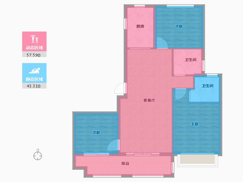 河北省-廊坊市-壹泰·金都府-91.52-户型库-动静分区