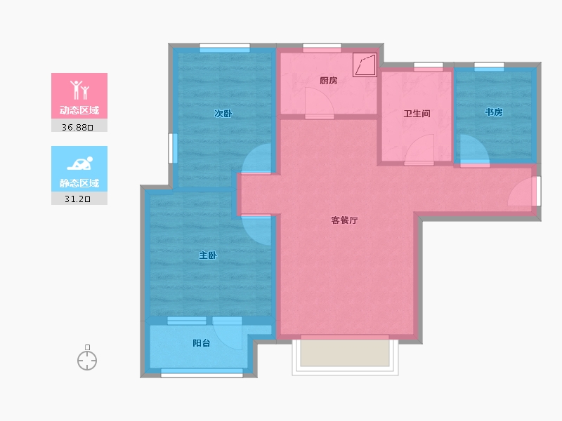 河北省-廊坊市-永清融创城-59.52-户型库-动静分区