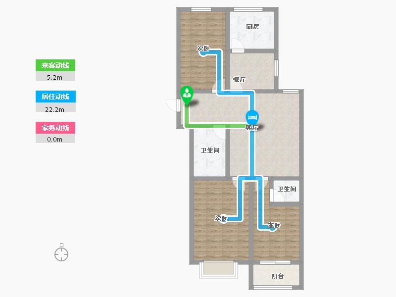 山西省-长治市-龙溪苑-95.13-户型库-动静线