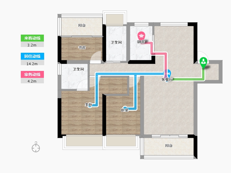 湖南省-株洲市-高科壹号领域二期-77.46-户型库-动静线