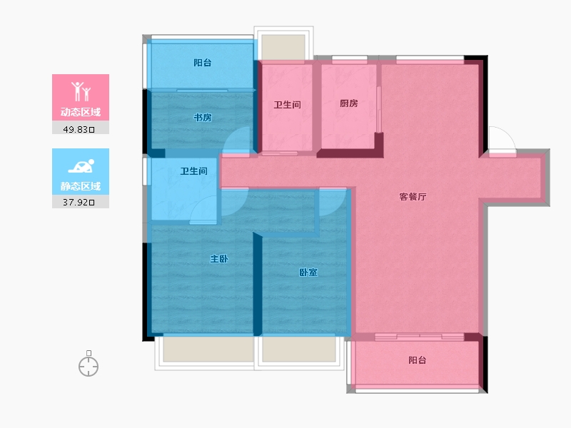 湖南省-株洲市-高科壹号领域二期-77.46-户型库-动静分区