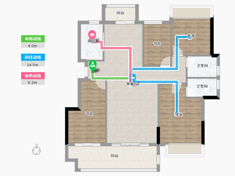 安徽省-阜阳市-东湖世纪城-109.09-户型库-动静线