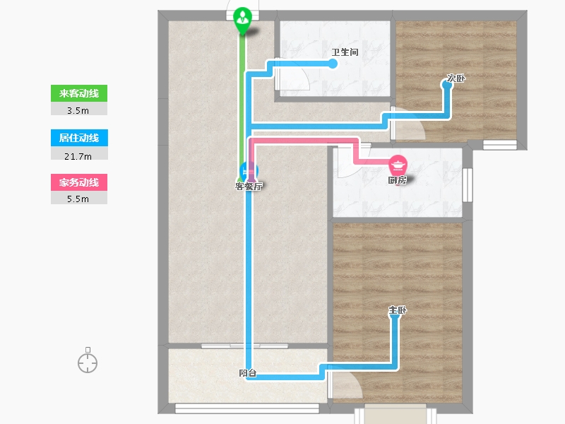 山西省-长治市-龙溪苑-66.36-户型库-动静线