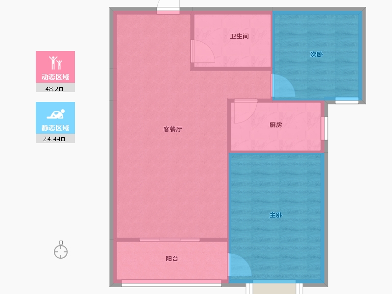 山西省-长治市-龙溪苑-66.36-户型库-动静分区