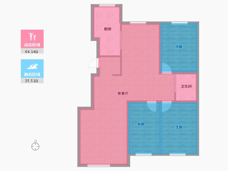 吉林省-松原市-哈达吉地-89.45-户型库-动静分区