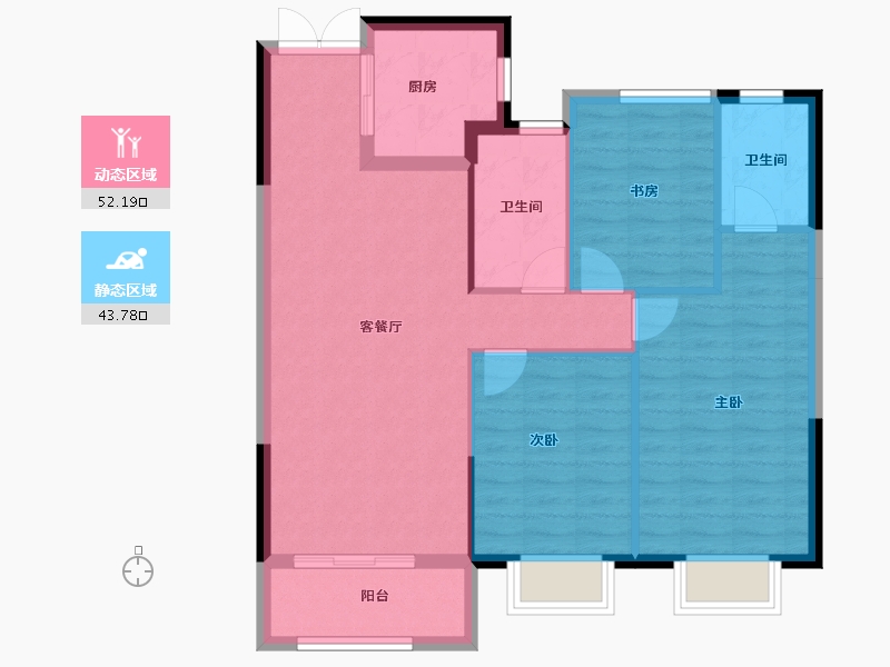 山西省-长治市-锦福苑-87.31-户型库-动静分区