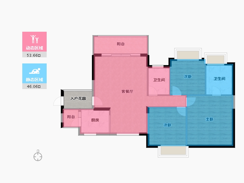 海南省-海口市-星华海岸城-95.06-户型库-动静分区