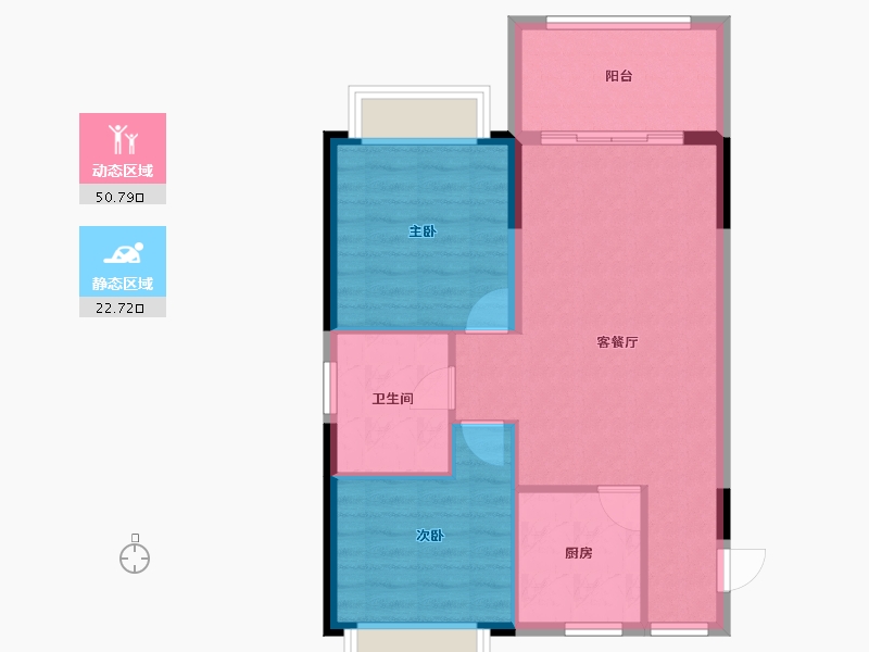 海南省-海口市-星华海岸城-66.57-户型库-动静分区