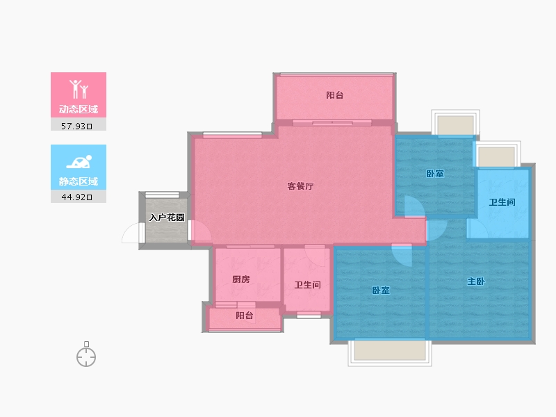 海南省-海口市-星华海岸城-96.95-户型库-动静分区