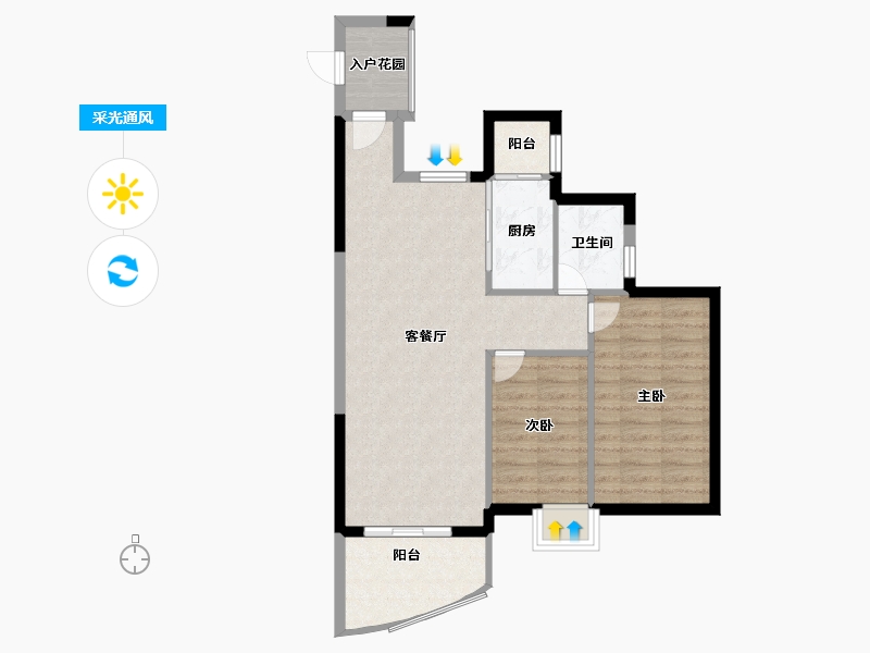 海南省-海口市-星华海岸城-72.19-户型库-采光通风