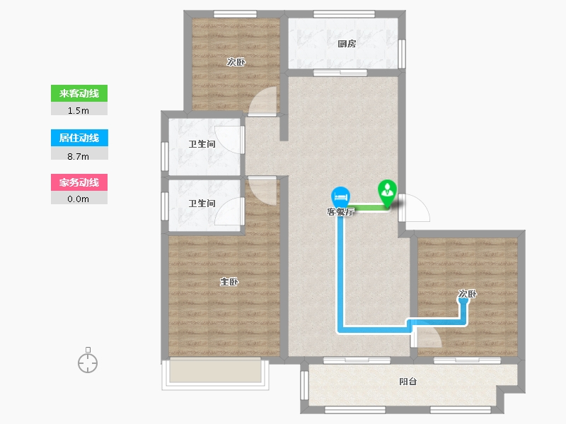 河北省-廊坊市-壹泰·金都府-100.31-户型库-动静线