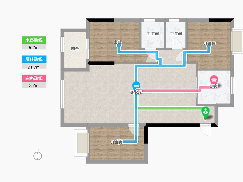 广东省-汕头市-福田里-99.00-户型库-动静线