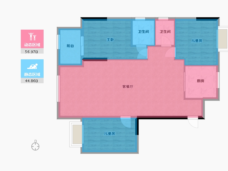 广东省-汕头市-福田里-99.00-户型库-动静分区