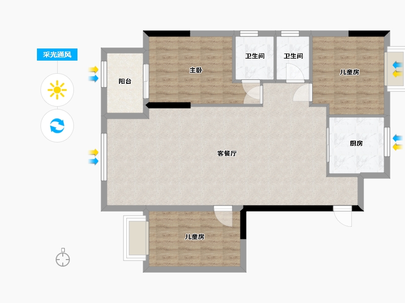 广东省-汕头市-福田里-99.00-户型库-采光通风