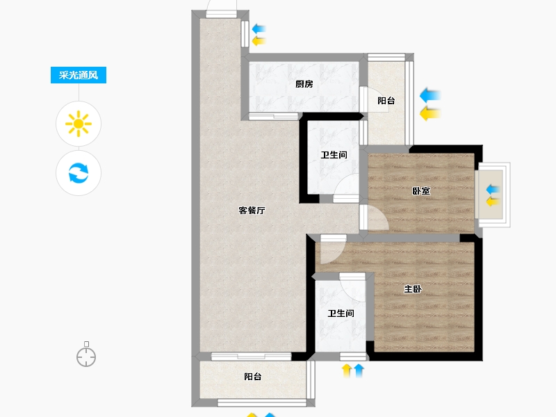 湖南省-株洲市-青龙湾-68.99-户型库-采光通风