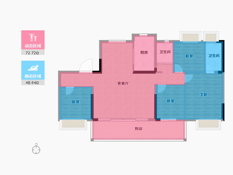 湖南省-株洲市-碧桂园翘楚棠-110.20-户型库-动静分区