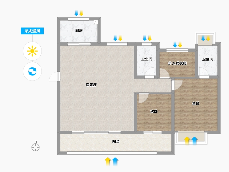 湖南省-永州市-永州碧桂园·翘楚棠-100.01-户型库-采光通风