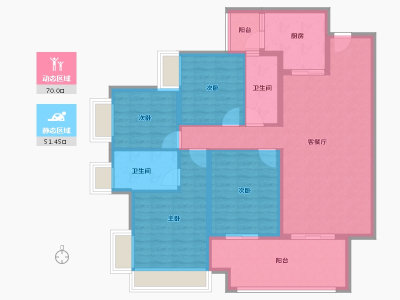 广东省-湛江市-保利海上大都汇-108.81-户型库-动静分区