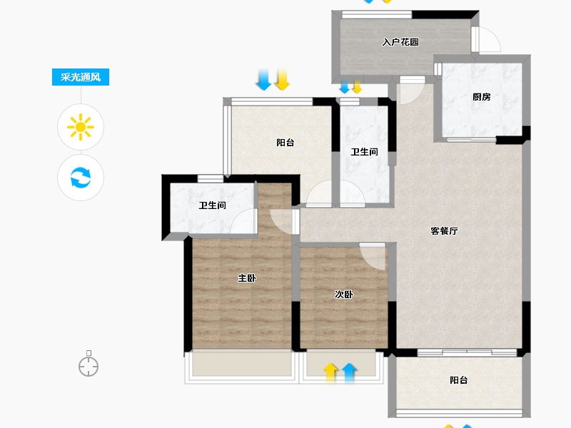 海南省-海口市-千江悦-86.52-户型库-采光通风